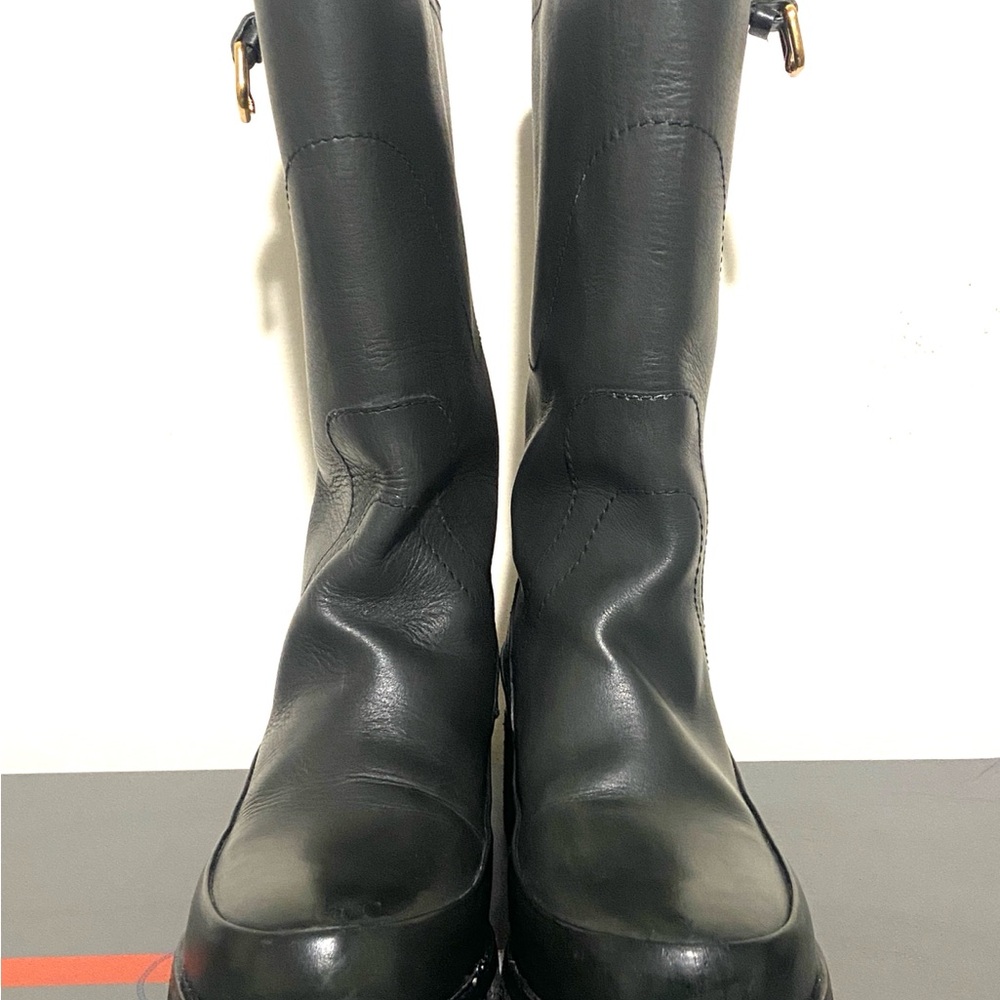 Prada green  Leather riding Boots - Picture 6 of 16